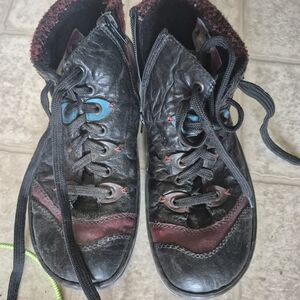 Black and Red Leather Boots